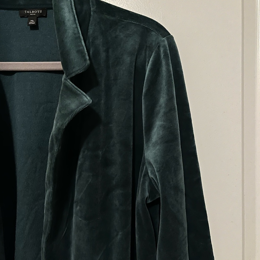 Talbots Deep green velvet blazer - Picture 5 of 5
